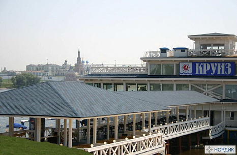 Объект из Гибкая черепица Tegola Nordland Нордик синяя с отливом