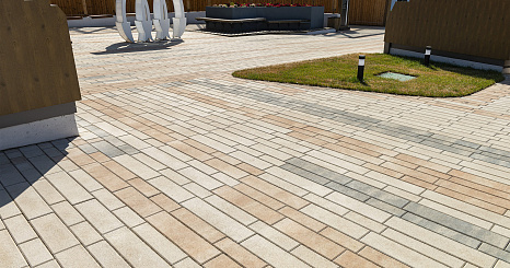 Объект из Брусчатка BRAER Тротуарная плитка Домино, Белый