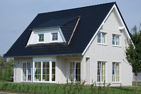 Объект из Керамическая черепица Roben Flandern Plus черная матовая глазурь