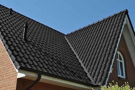 Объект из Керамическая черепица Roben Flandern черный матовый глазурь