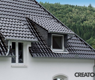 Объект из Керамическая черепица Creaton PREMION FINESSE schwarz glasiert