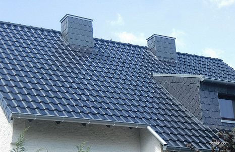 Объект из Керамическая черепица Roben Bari Черная матовая глазурь