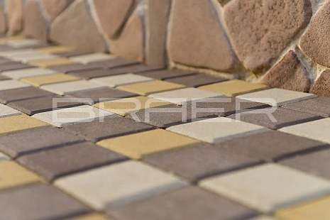 Объект из Брусчатка BRAER Тротуарная плитка «Лувр» КОРИЧНЕВЫЙ