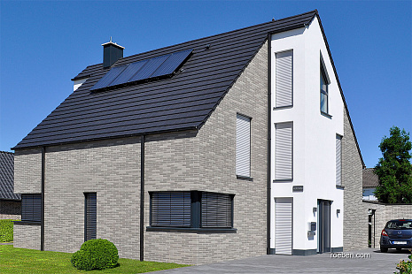 Объект из Керамическая черепица Roben Bergamo синевато-серый (антрацит)