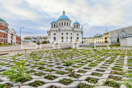 Объект из Брусчатка BRAER Газонная решетка «Меба» Серый