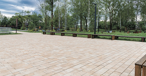 Объект из Брусчатка BRAER Тротуарная плитка Домино, Белый