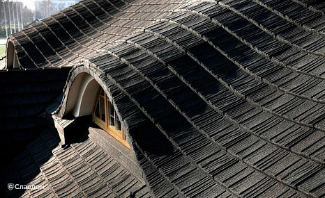 Объект из Композитная черепица AeroDek Композитная черепица рядовая AeroDek Robust цвет Черный бриллиант