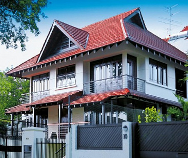 Объект из Керамическая черепица Creaton HARMONIE NUANCE weinrot engobiert