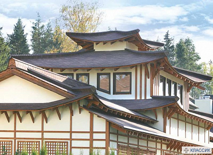 Объект из Гибкая черепица Tegola Nordland Классик коричневая с отливом