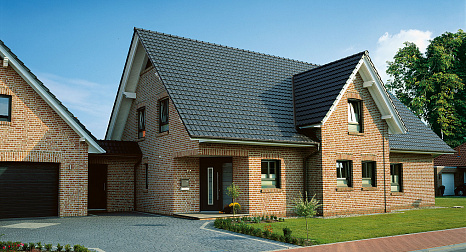 Объект из Керамическая черепица Roben Rheinland  синевато-серый (антрацит)