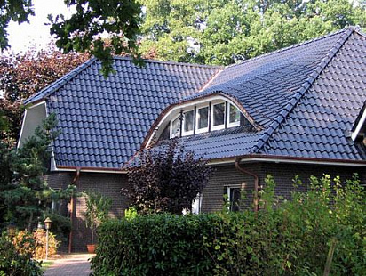 Объект из Керамическая черепица Roben Limburg черная матовая глазурь