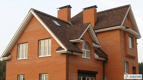 Объект из Гибкая черепица Tegola Nordland Альпин коричневая с отливом