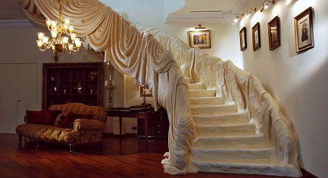 Объект из  Элементы лестниц  Лестница с перилами из арт-бетона