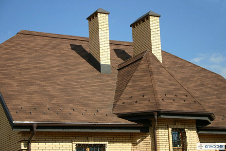 Объект из Гибкая черепица Tegola Nordland Классик коричневая с отливом