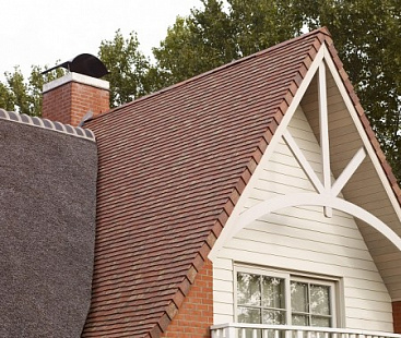 Объект из Керамическая черепица Koramic Patrimony Handcrafted Plain Tile Lichen Green