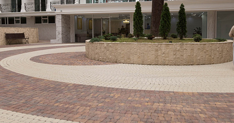 Объект из Брусчатка BRAER Тротуарная плитка Классико, Color Mix "Миндаль"