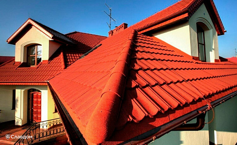 Объект из Композитная черепица AeroDek Композитная черепица рядовая AeroDek Tradition цвет Осенний каприз