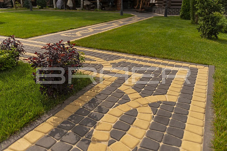 Объект из Брусчатка BRAER Тротуарная плитка «Классико круговая» КОРИЧНЕВЫЙ