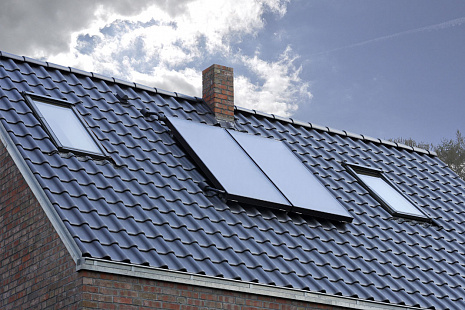 Объект из Керамическая черепица Roben Flandern Plus синевато-серый (антрацит)