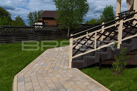 Объект из Брусчатка BRAER Тротуарная плитка «Старый город Ландхаус» Color Mix «ПЕСЧАННИК»