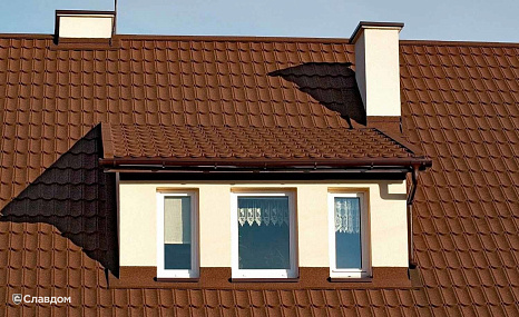 Объект из Композитная черепица AeroDek Композитная черепица рядовая AeroDek Tradition цвет Тик