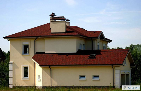 Объект из Гибкая черепица Tegola Nordland Альпин Красный с отливом