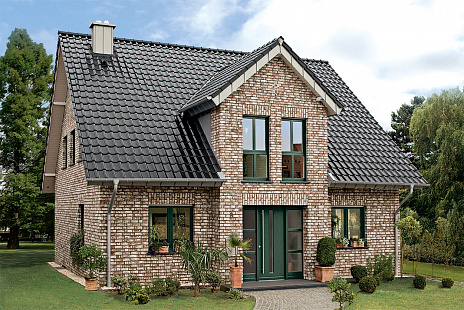 Объект из Керамическая черепица Roben Flandern Plus черная матовая глазурь