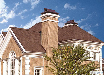 Объект из Гибкая черепица Tegola Nordland Альпин коричневая с отливом